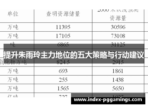 提升朱雨玲主力地位的五大策略与行动建议